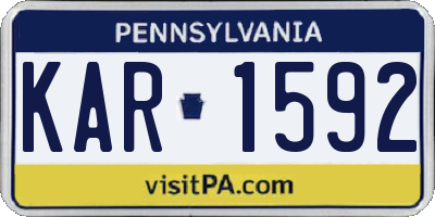 PA license plate KAR1592