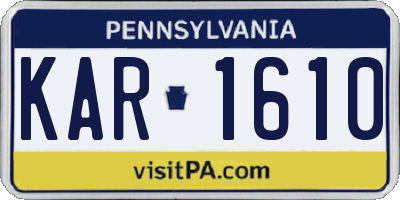 PA license plate KAR1610