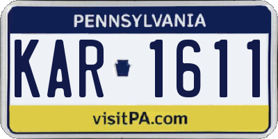 PA license plate KAR1611