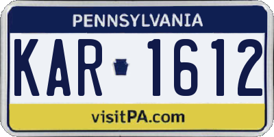 PA license plate KAR1612