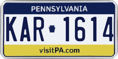 PA license plate KAR1614