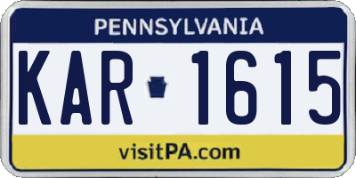PA license plate KAR1615