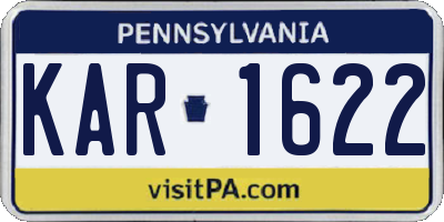 PA license plate KAR1622