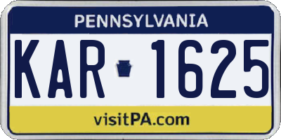PA license plate KAR1625