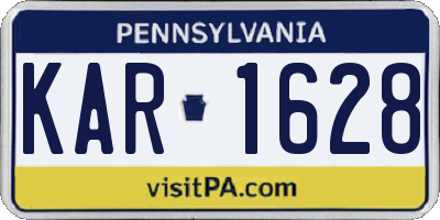 PA license plate KAR1628