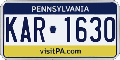 PA license plate KAR1630
