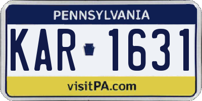 PA license plate KAR1631