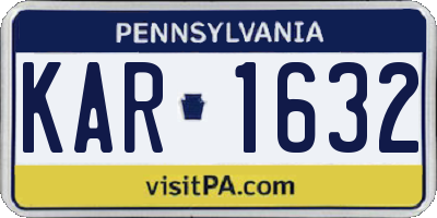 PA license plate KAR1632