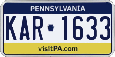 PA license plate KAR1633