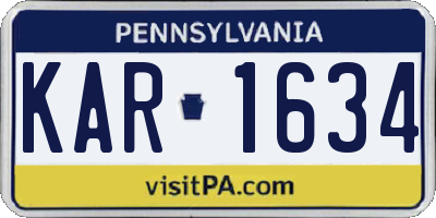 PA license plate KAR1634