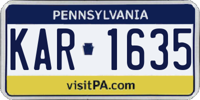 PA license plate KAR1635