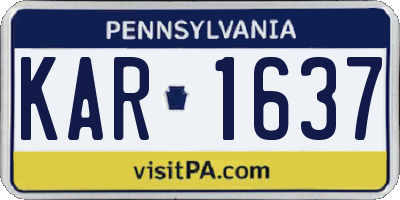 PA license plate KAR1637