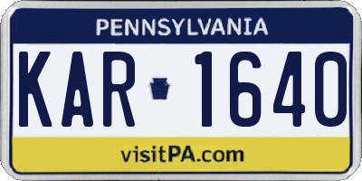 PA license plate KAR1640