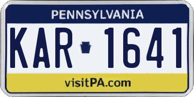PA license plate KAR1641
