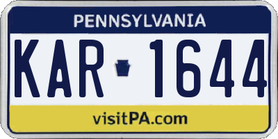 PA license plate KAR1644
