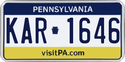 PA license plate KAR1646