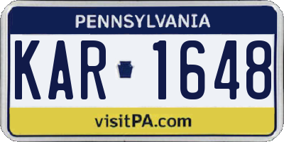 PA license plate KAR1648