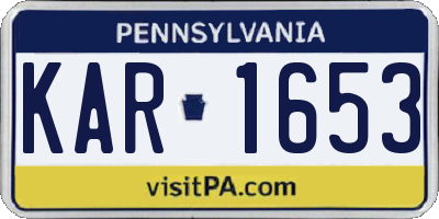 PA license plate KAR1653
