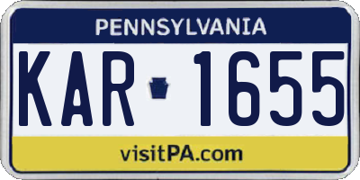PA license plate KAR1655