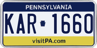 PA license plate KAR1660
