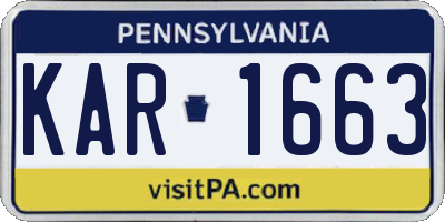 PA license plate KAR1663