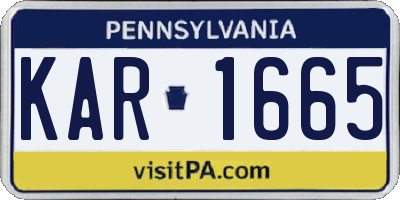 PA license plate KAR1665