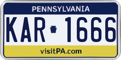 PA license plate KAR1666