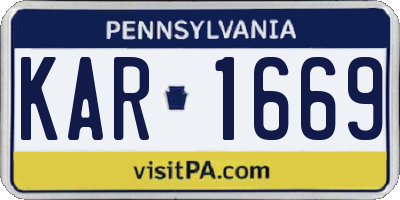 PA license plate KAR1669