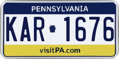 PA license plate KAR1676