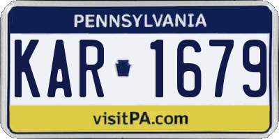 PA license plate KAR1679