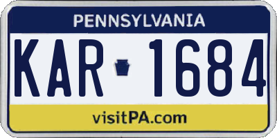 PA license plate KAR1684