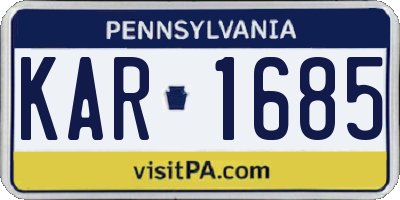 PA license plate KAR1685