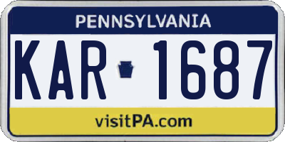 PA license plate KAR1687
