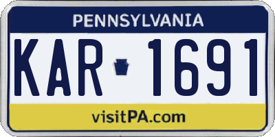 PA license plate KAR1691