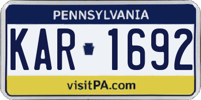 PA license plate KAR1692