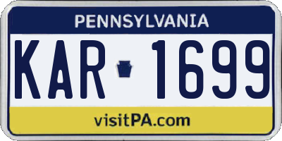PA license plate KAR1699