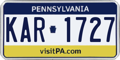 PA license plate KAR1727