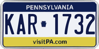 PA license plate KAR1732