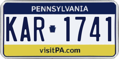 PA license plate KAR1741