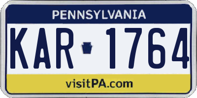 PA license plate KAR1764