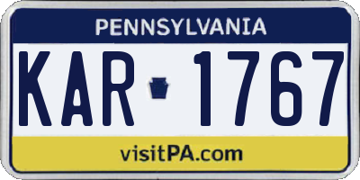 PA license plate KAR1767