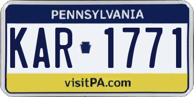 PA license plate KAR1771