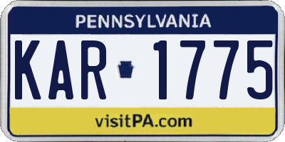 PA license plate KAR1775
