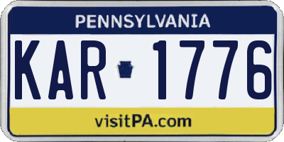 PA license plate KAR1776