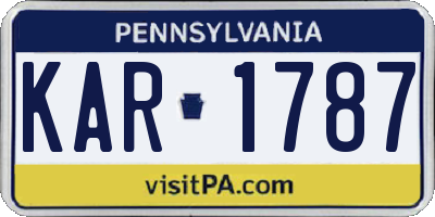 PA license plate KAR1787