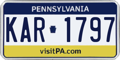 PA license plate KAR1797