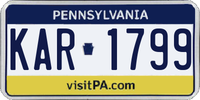 PA license plate KAR1799