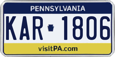 PA license plate KAR1806