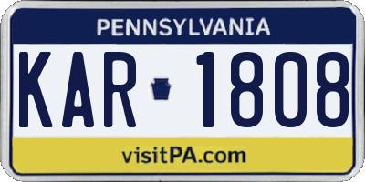 PA license plate KAR1808