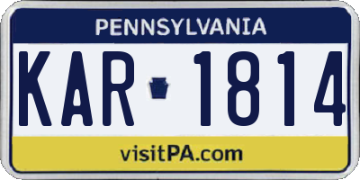 PA license plate KAR1814